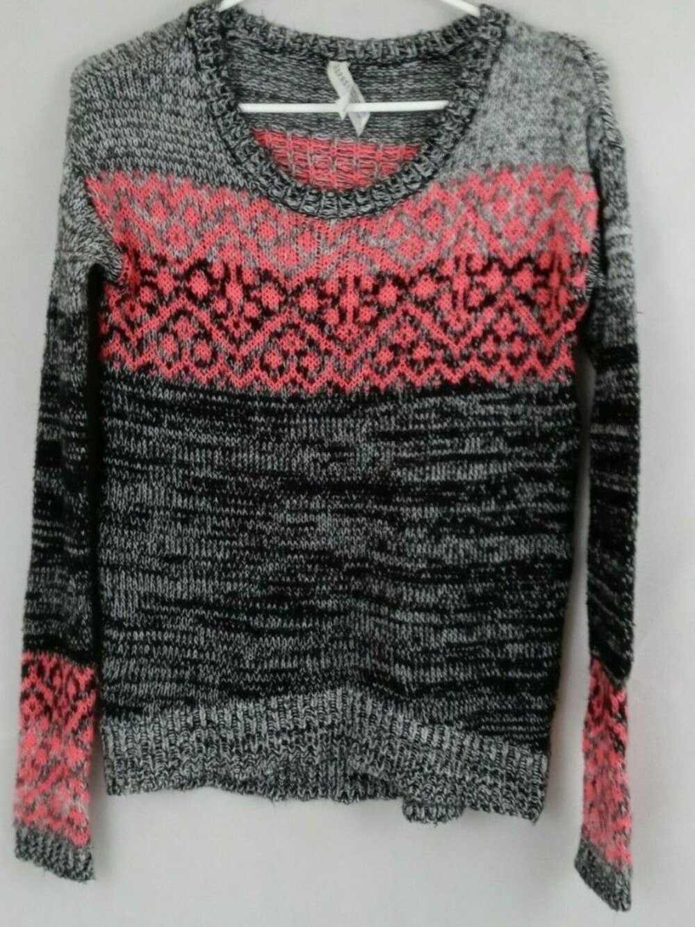 Aeropostale Women's Pink, Gray, & Black Sweater Size S/P